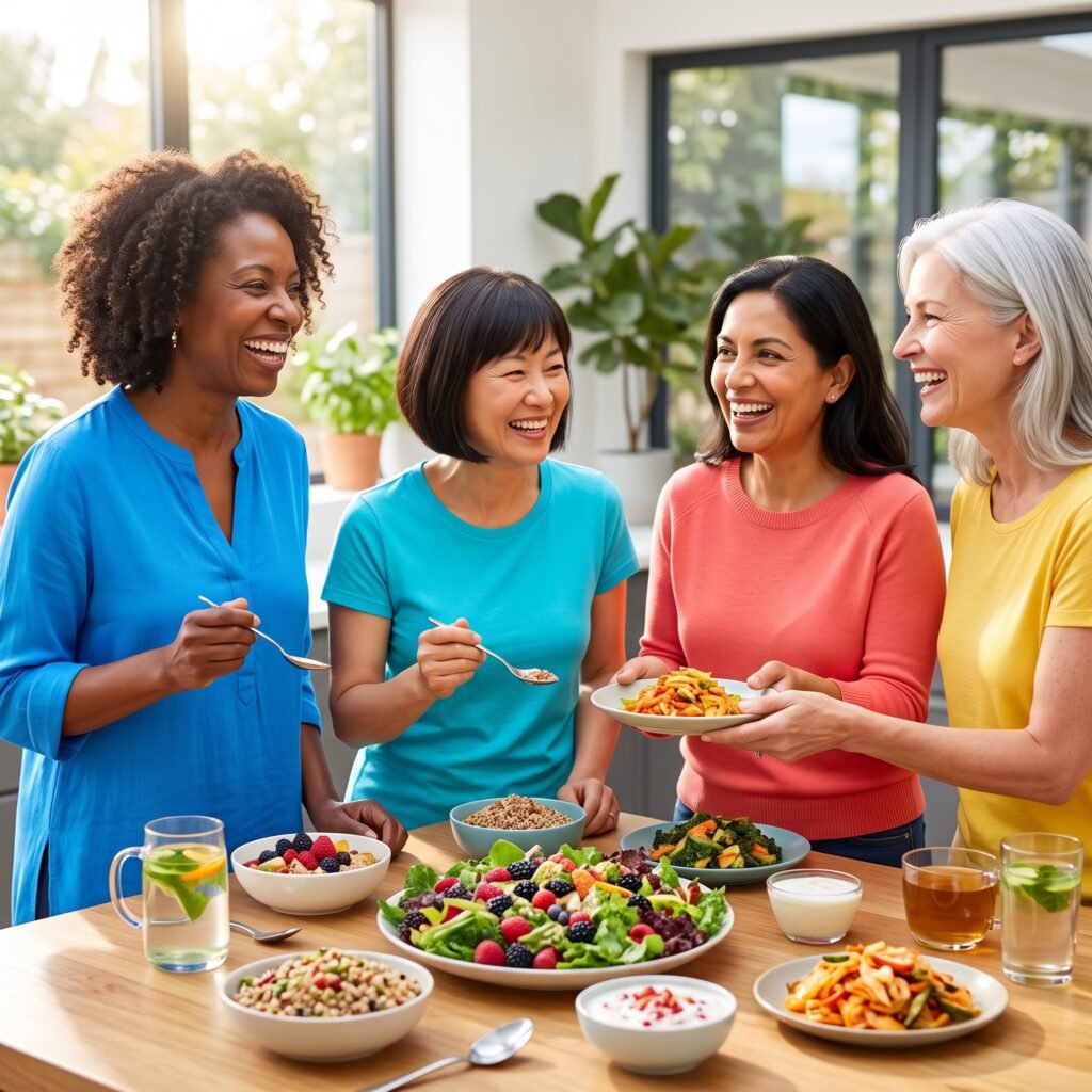 Midlife Asian Women Having Fiber Rich Meal