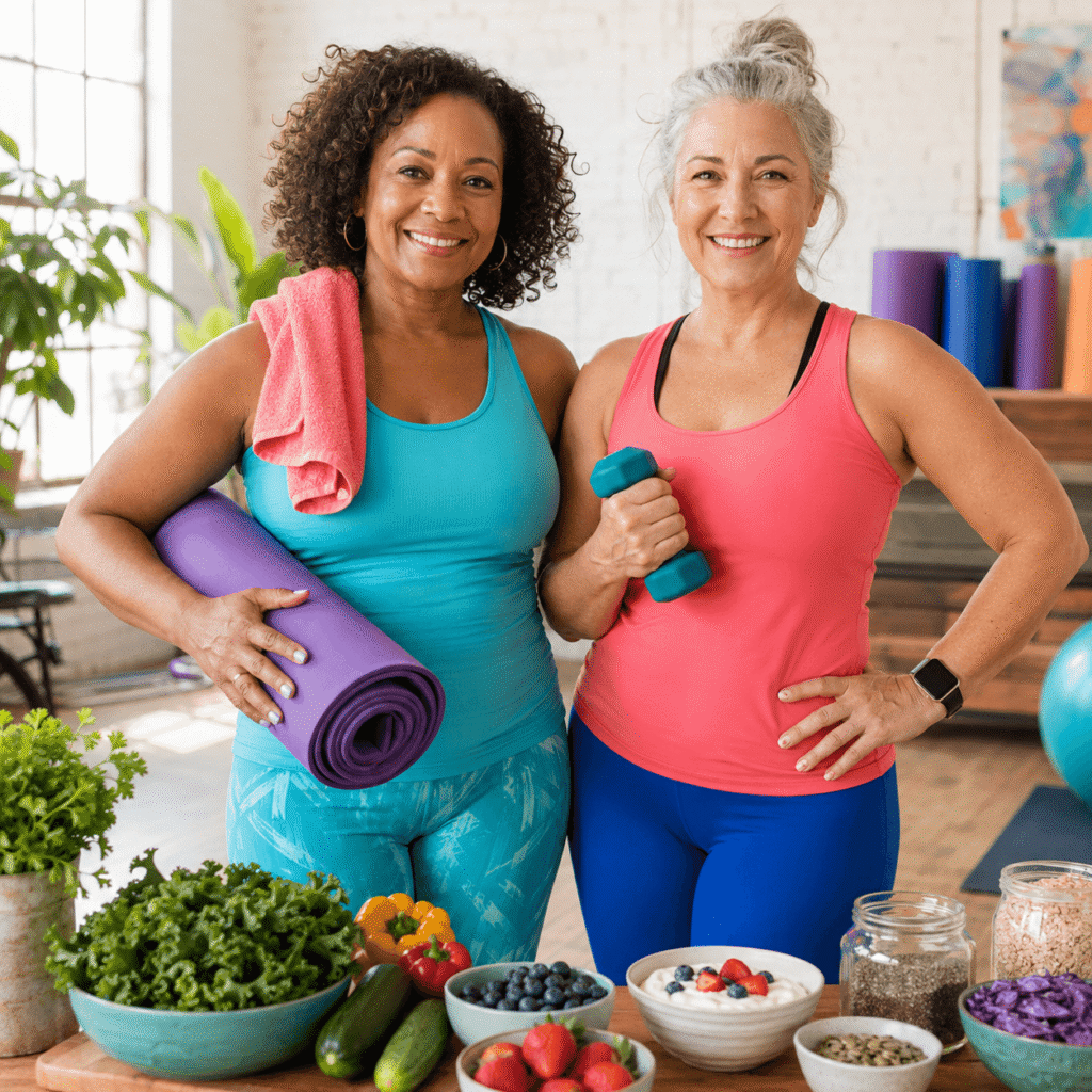 Midlife Women Preparing For Workout