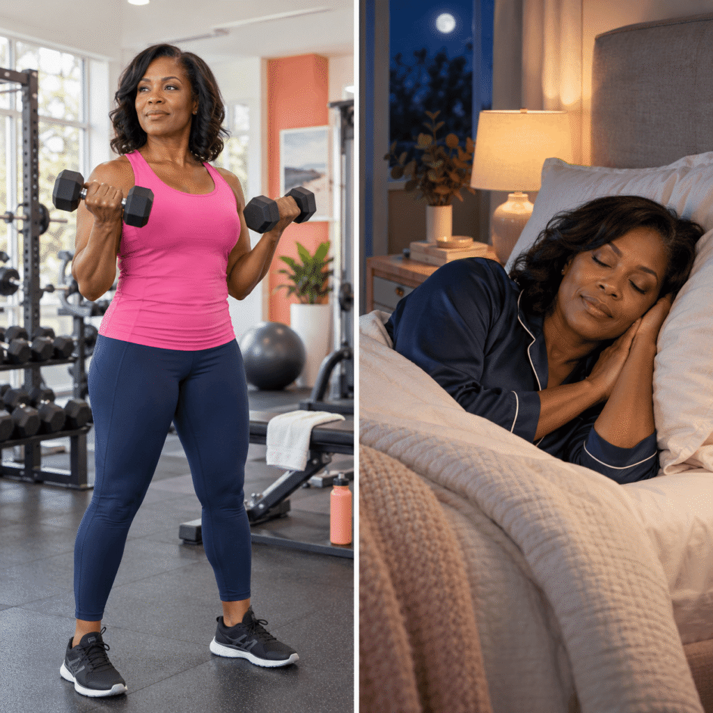 Midlife Professional Supporting Menopause Comfort With Healthy Daily Habits