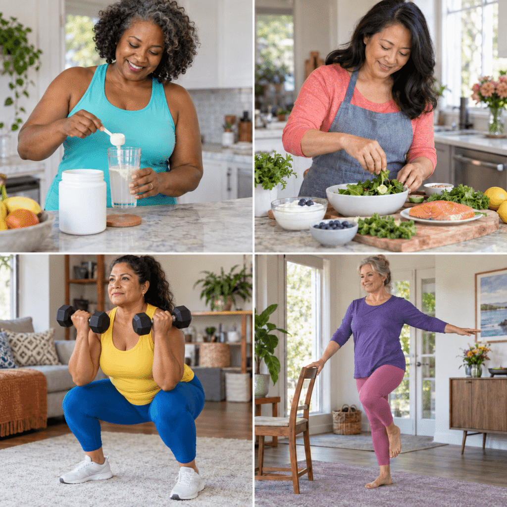 Collagen Calcium Vitamin D Exercise And Balance For Menopause Bone Health
