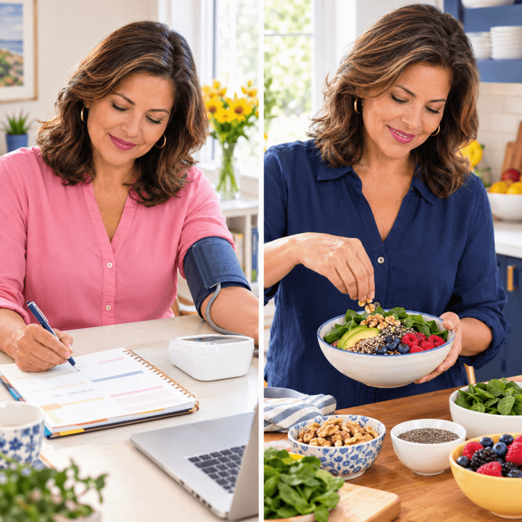 Woman Tracking Heart Brain And Menopause Health After Menopause