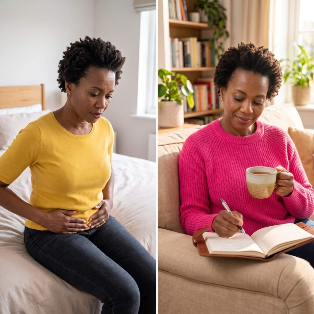 Black Midlife Woman Exploring Comfortable Self Care
