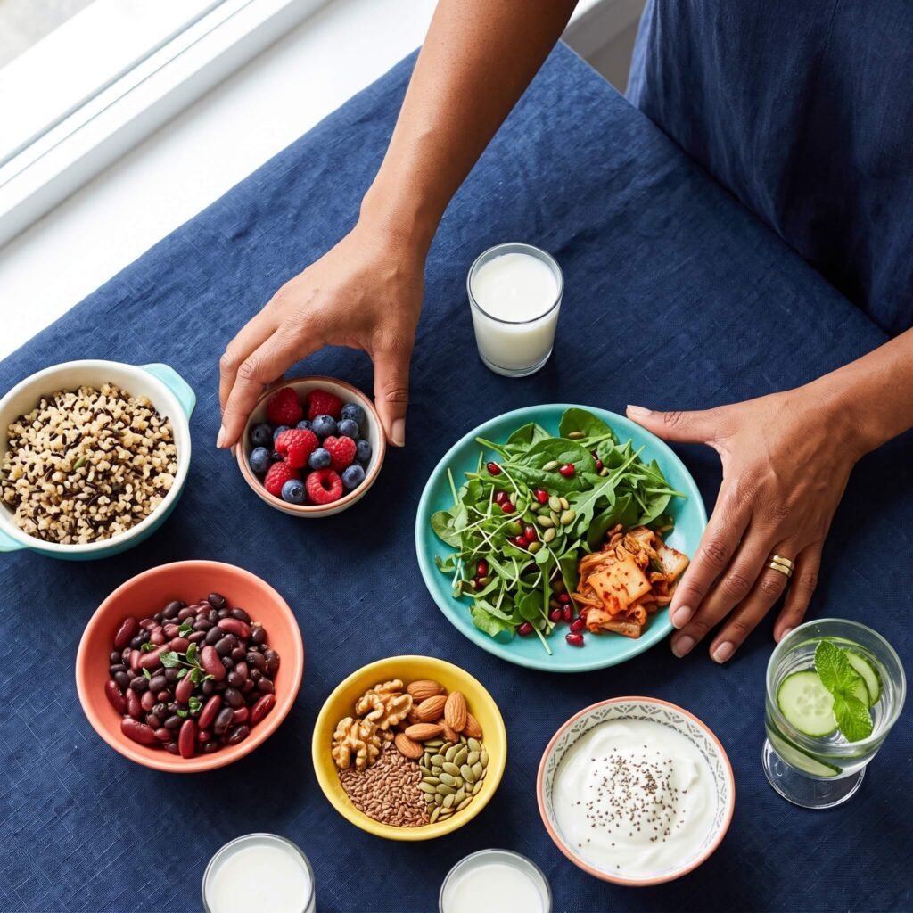 Comparing fiber, fermented foods, hydration, and probiotic options for digestive health