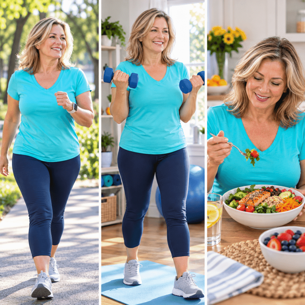 Woman Using Exercise And Healthy Habits To Support Heart Health After Menopause