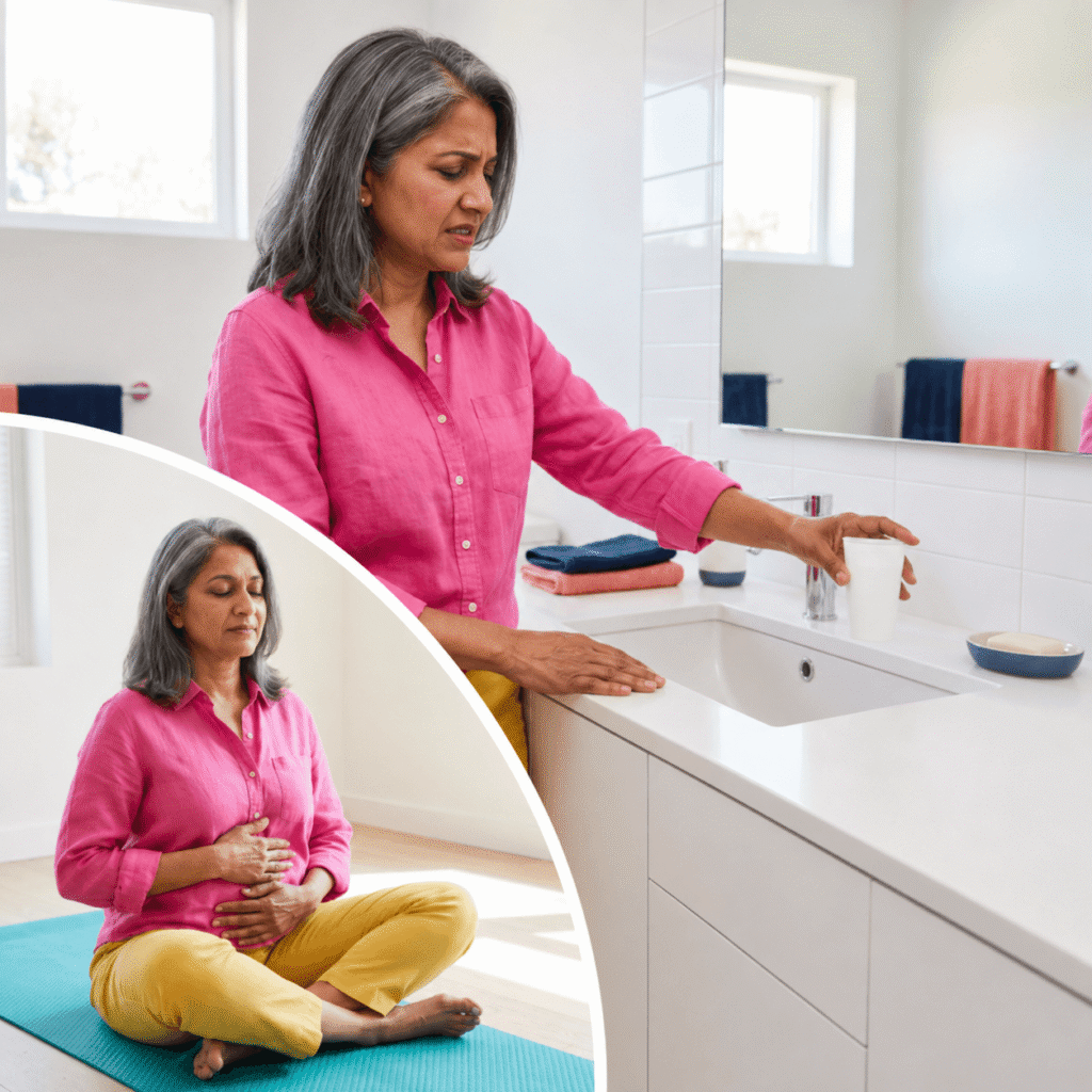 Woman Relieving Menopause Vaginal Dryness With Nonhormonal Care