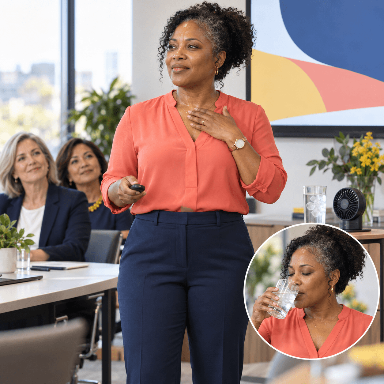 You are currently viewing How Do I Handle a Hot Flash During a Professional Presentation?