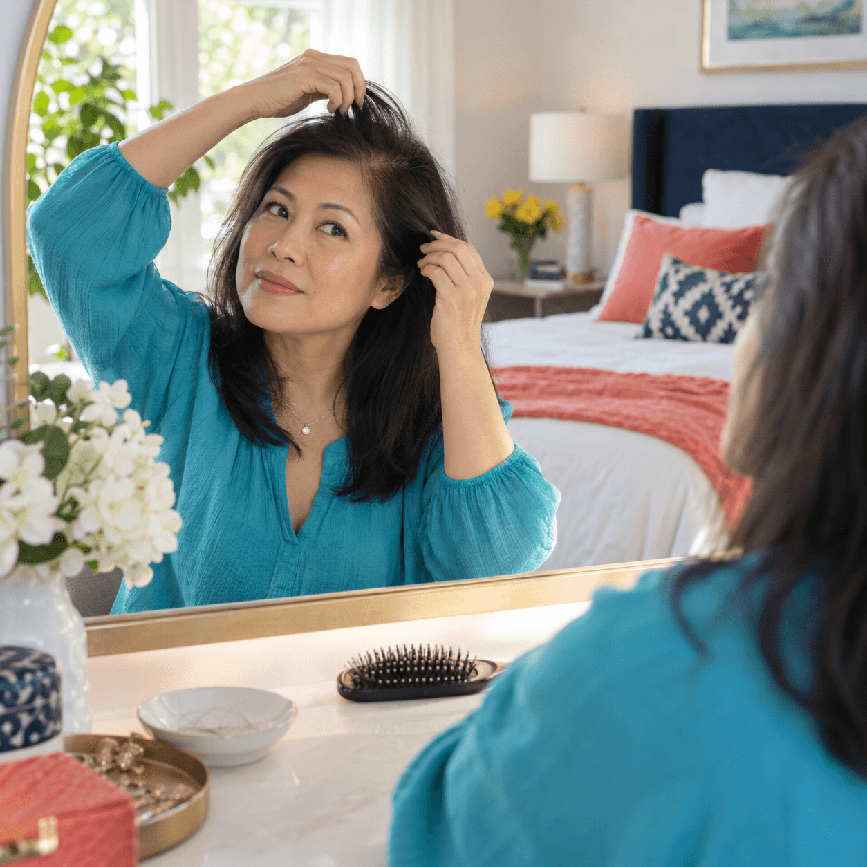 Read more about the article Why Is My Hair Thinning at the Temples, and How Do I Stop Menopause Hair Loss?