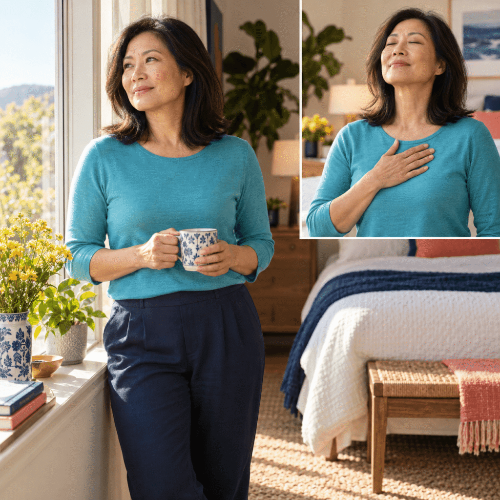 Midlife Woman Reflecting On Menopause And Rising Cholesterol