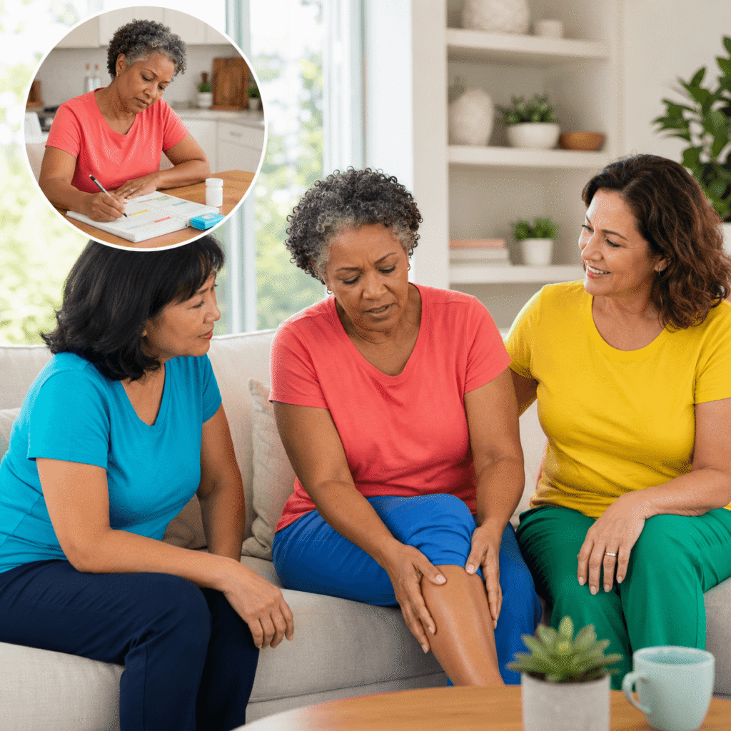 Perimenopausal Woman Tracking Monthly Restless Leg Patterns