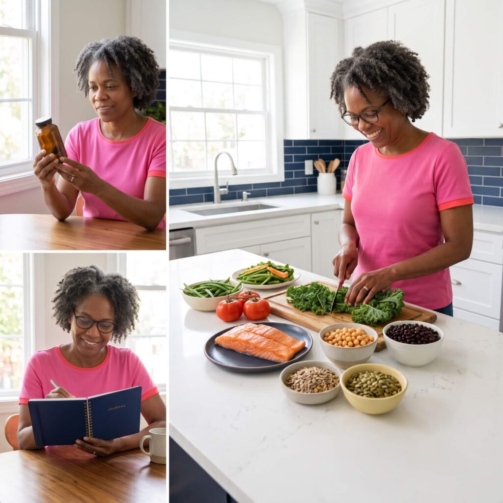 Woman following a cautious one-product menopause supplement trial