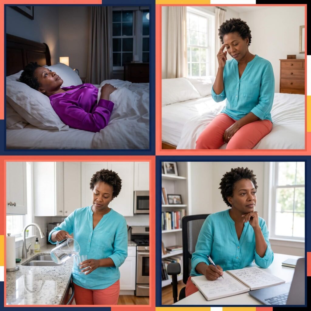 Woman Over Fifty With Morning Headache Fatigue And Brain Fog
