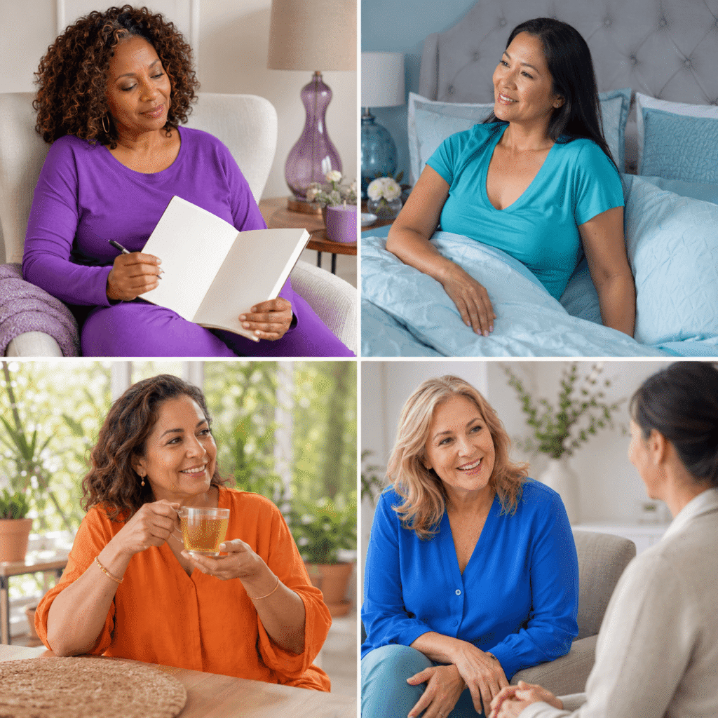 Four diverse midlife women representing different contributors to nighttime sleep disruption