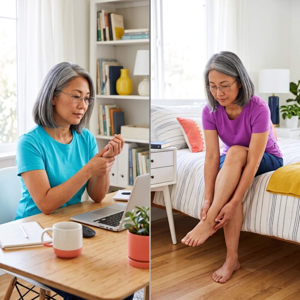 Women Comparing Patterns Of Head Hand And Leg Nerve Sensations