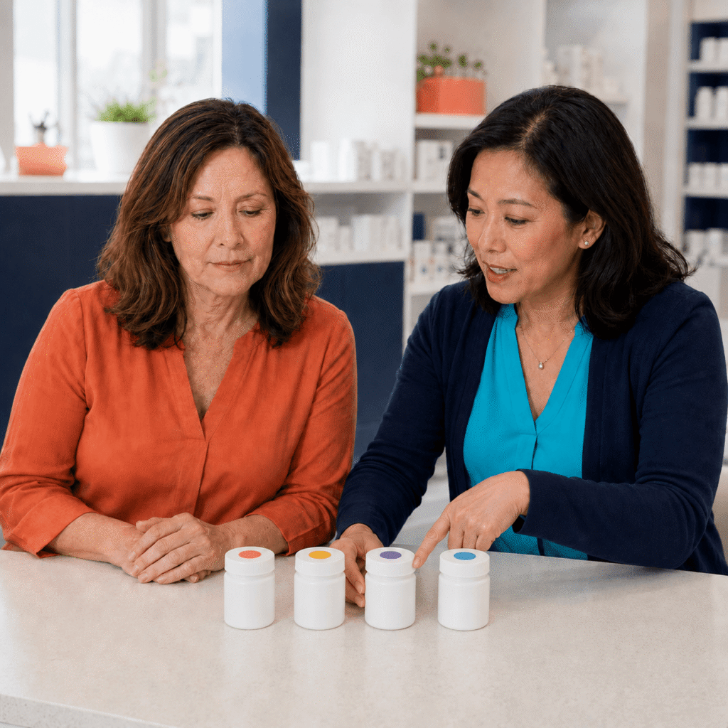 Woman comparing different forms of magnesium by elemental amount and digestive tolerance
