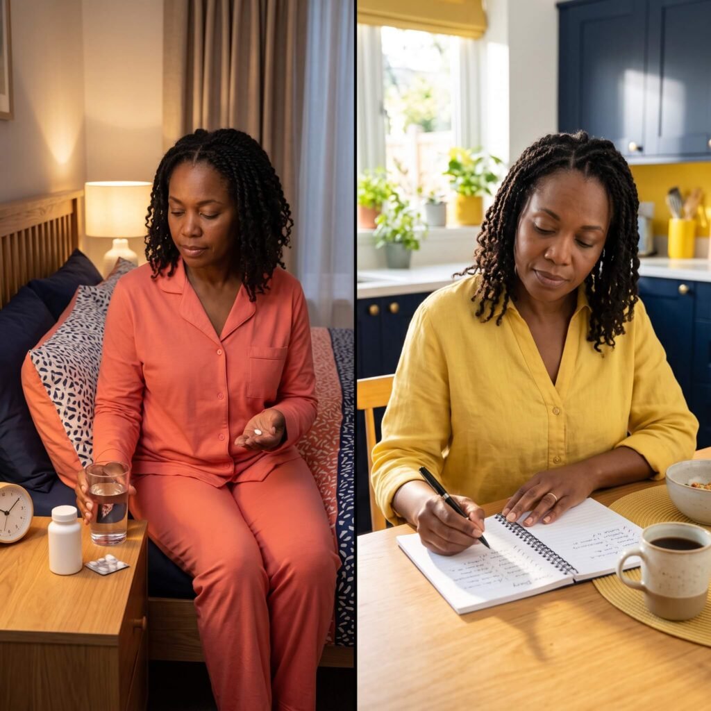 Woman tracking sleep during a four-week magnesium glycinate trial
