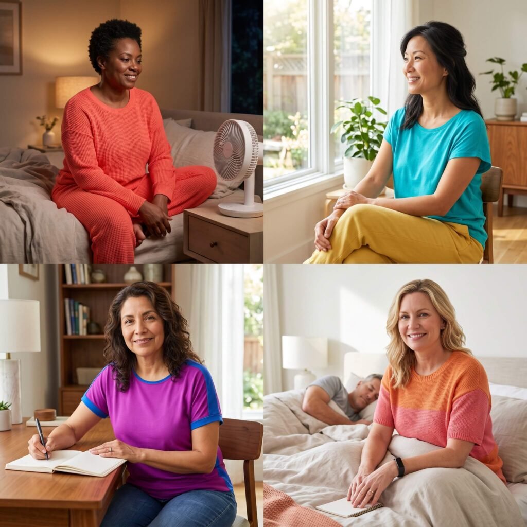  Four diverse midlife women representing different menopause-related sleep problems

