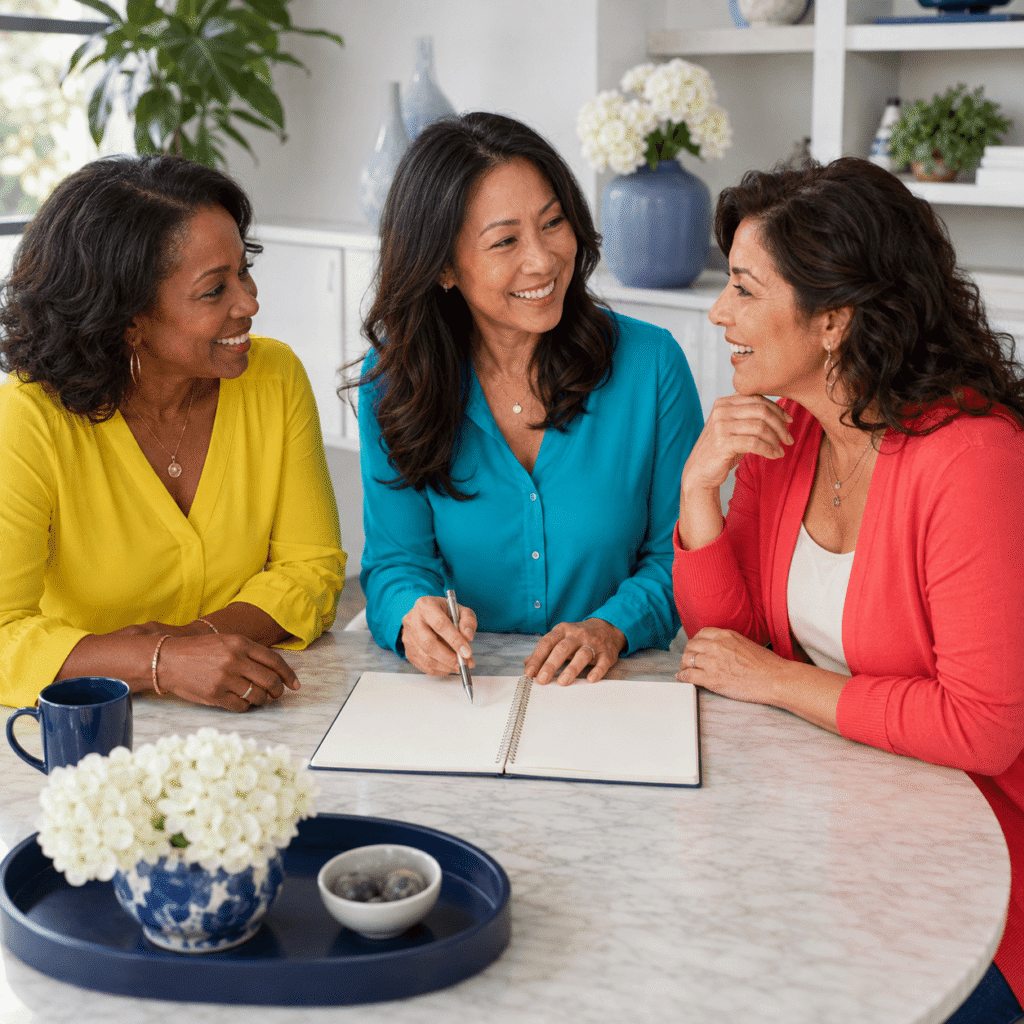 Two diverse midlife women discussing personalized menopause sleep treatment options