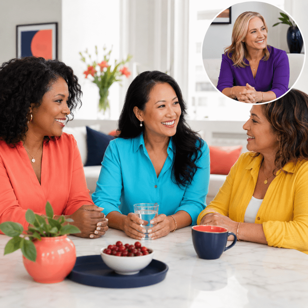 Diverse midlife women feeling confident after discussing a personalized recurrent UTI prevention plan