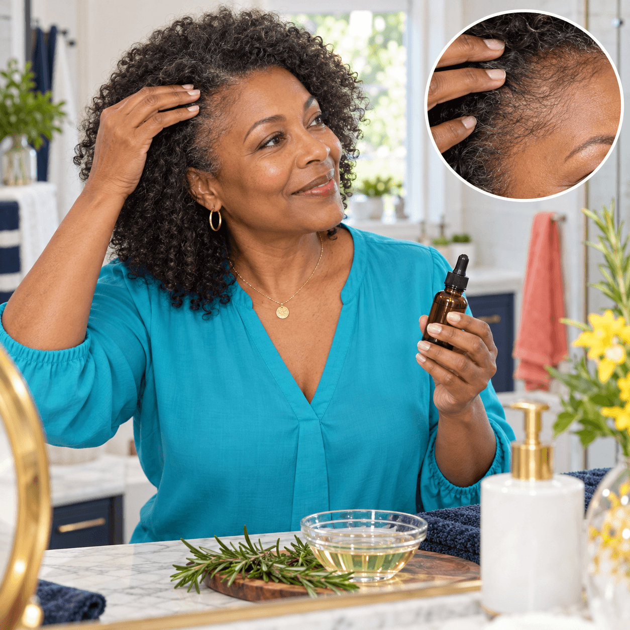 Read more about the article Does Rosemary Oil Actually Work For Regrowing Menopause Hair?