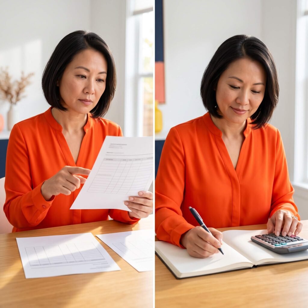 Woman Calculating Progesterone To Estradiol Ratio From Blood Work