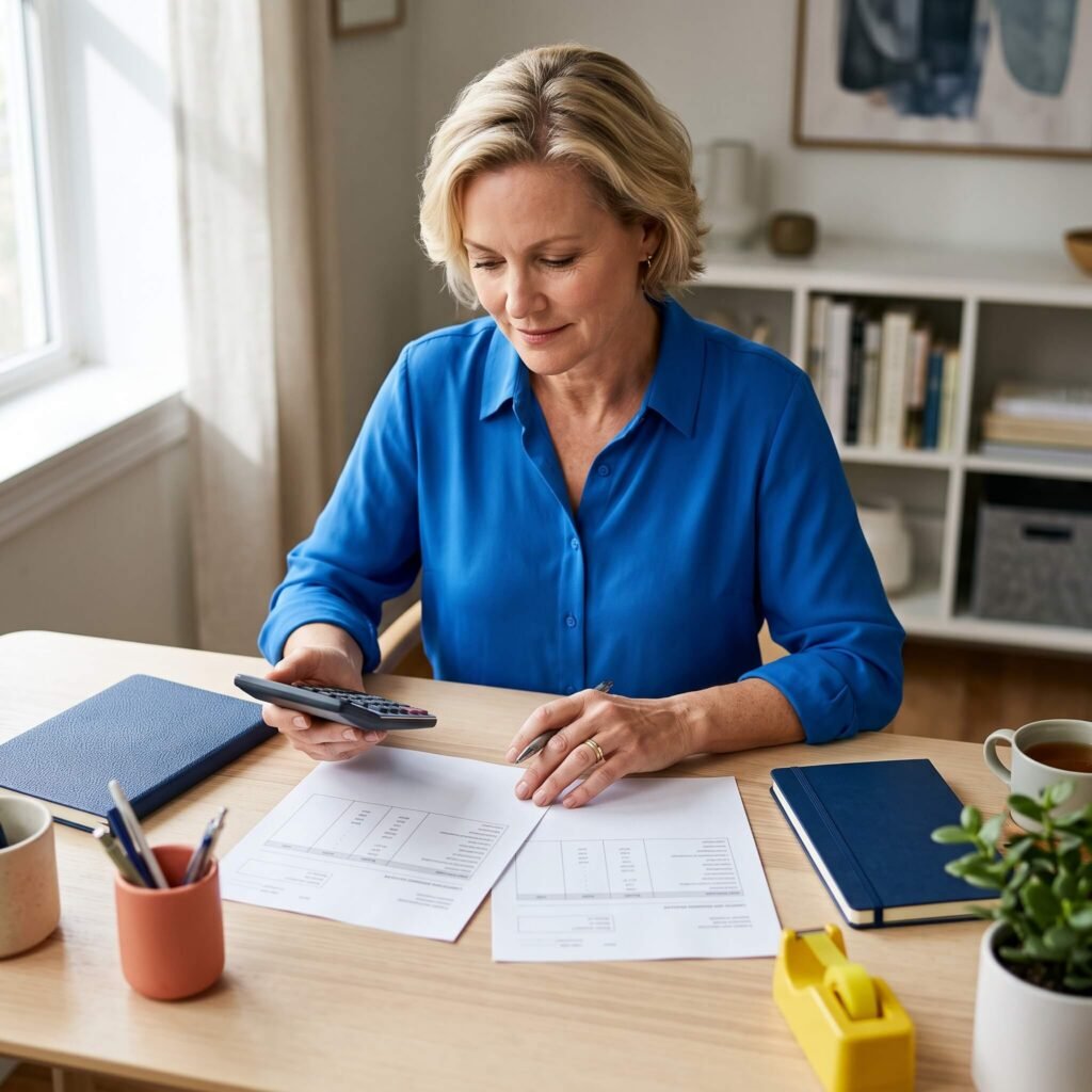 Woman Comparing Progesterone And Estradiol Laboratory Units