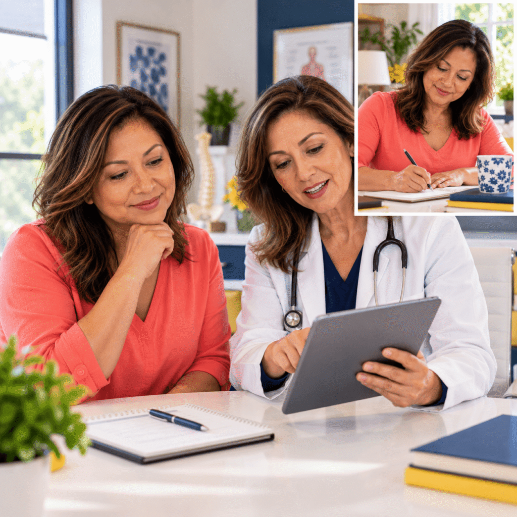 Midlife Woman Discussing Environmental Exposure And Menopause With A Clinician