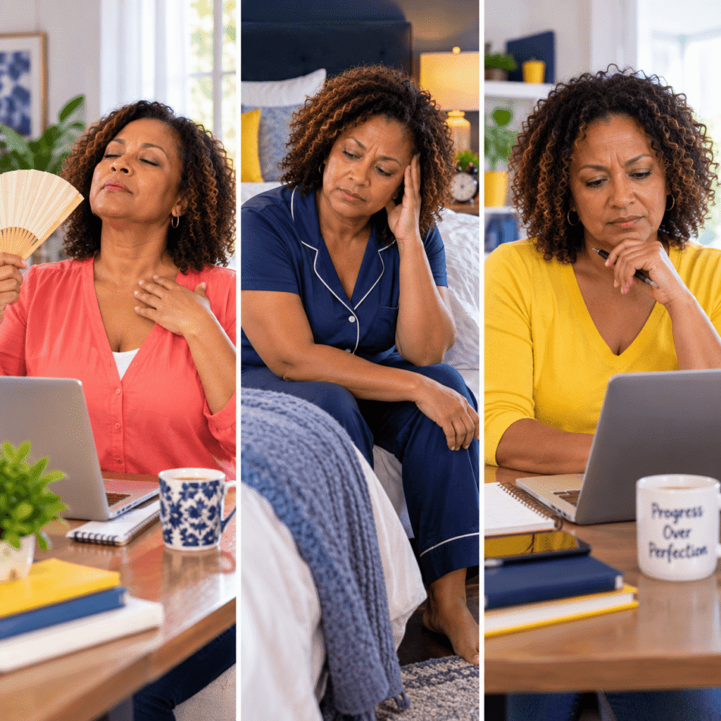 Midlife Woman Experiencing Common Menopause Symptoms In Daily Life