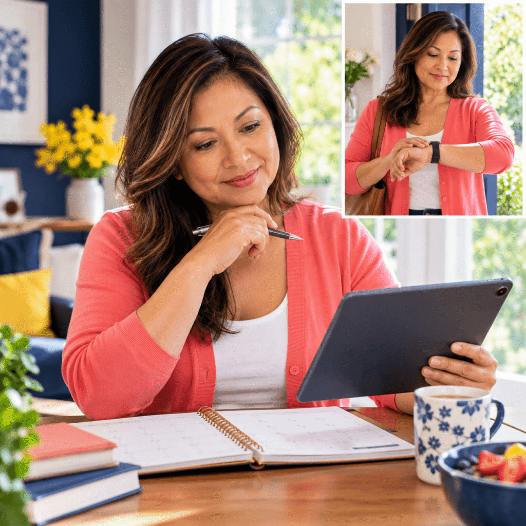 Midlife Woman Tracking Menopause Changes And Reproductive Aging